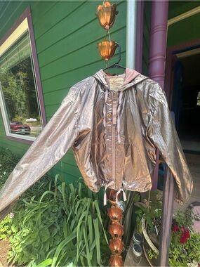 Ashley By 26 International Rose Gold Hooded Metallic Jacket